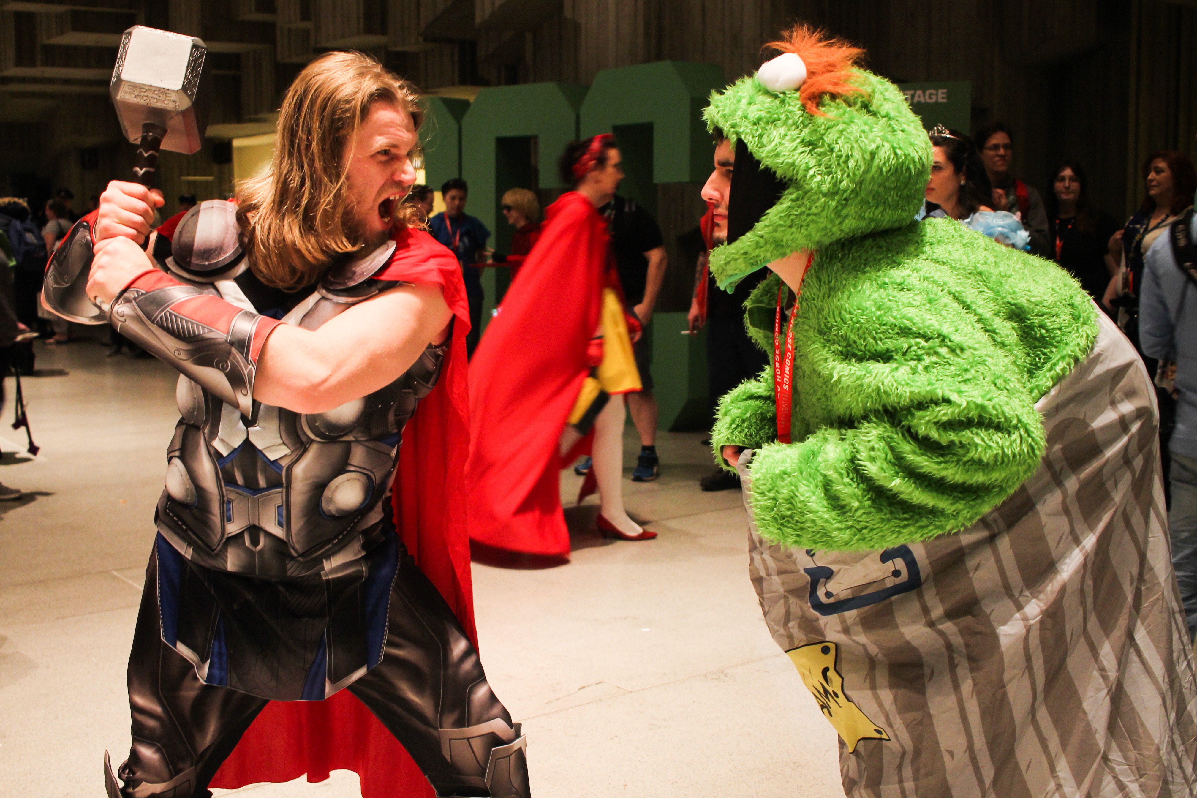 Thor vs. Oscar the Grouch
